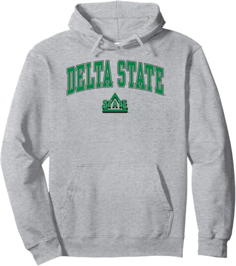 Delta State Statesmen Arch Over Gray Officially Licensed Pullover Hoodie