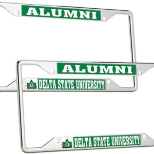 Desert Cactus Delta State University License Plate Frame Car Tag Holder for Front or Back of Car Officially Licensed Metal (Alumni 2-Pack)