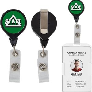 Desert Cactus Delta State University Retractable Badge Holder Statesmen DSU ID Badge Reel with Ticket Clip for Lanyard, Work, School & Office Access