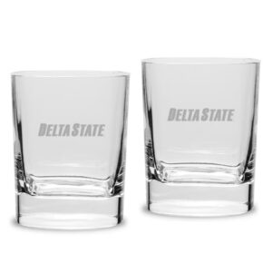 Delta State Statesmen 2-Piece 11.75oz. Luigi Bormioli Square Double Old Fashion Glasses Set