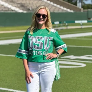 Alternative view of DSU Fighting Okra Jersey Tee