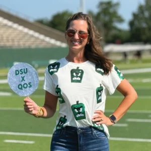 Alternative view of DSU Sequin Okra Scattered Tee