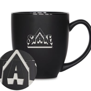 Rico Industries NCAA (T & U Schools) Standard 15oz Laser Engraved Matte Black Ceramic Bistro Mug - For Hot or Cold Drinks