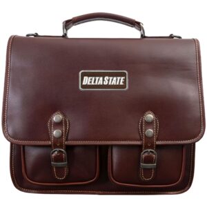 Delta State Statesmen Logo Plate Sabino Briefcase - Brown