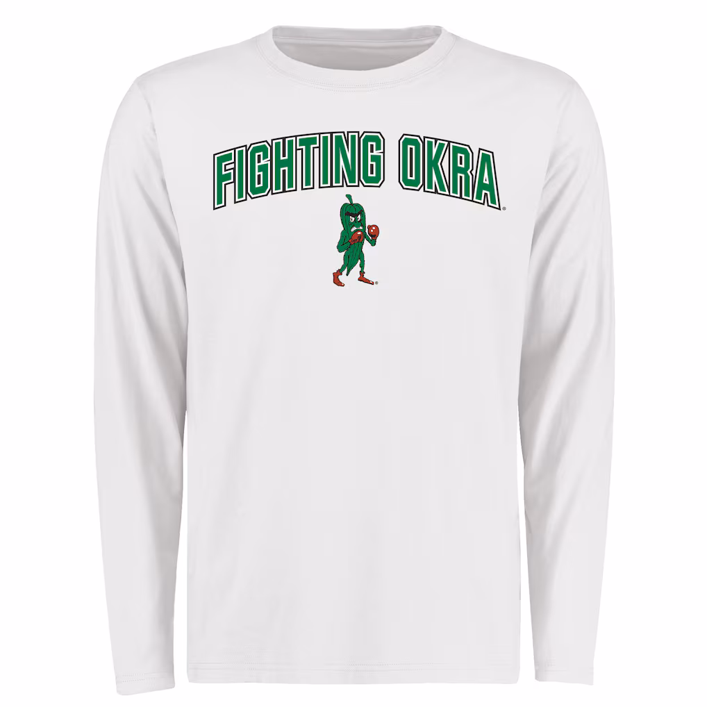Delta State Statesmen Proud Mascot Long Sleeve TShirt White