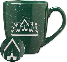 Rico Industries NCAA Delta State Statesmen Primary Logo Green 16 oz Team Color Laser Engraved Speckled Ceramic Coffee Mug